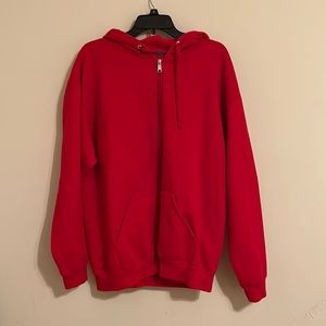Red zip up